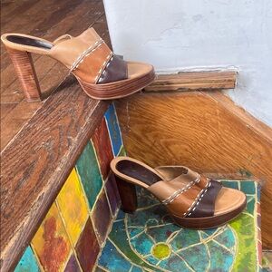 OVO Brown and Tan Platform Heels